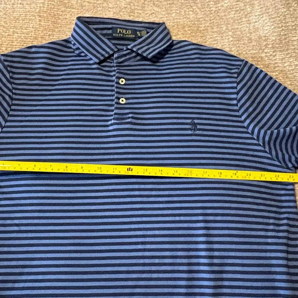 Polo Ralph Lauren Striped Shirt Navy/Light Blue Golf Preppy Collared‎ Men’s XL